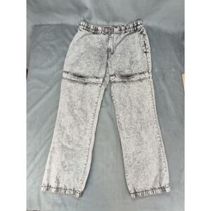 Vintage Unleaded 90's Streetwear Skater Gray Acid Wash Distressed Mens Denim XL